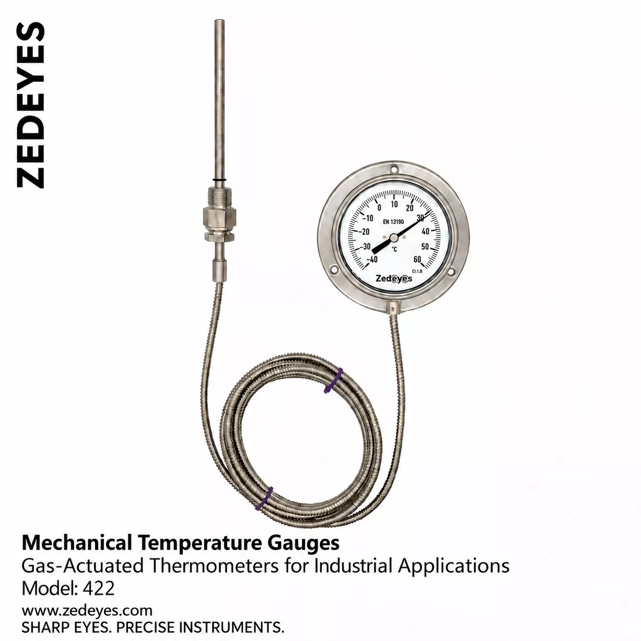 Industrial gas actuated Thermometer