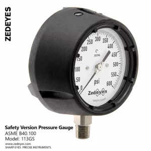 Safety version pressure gauge
