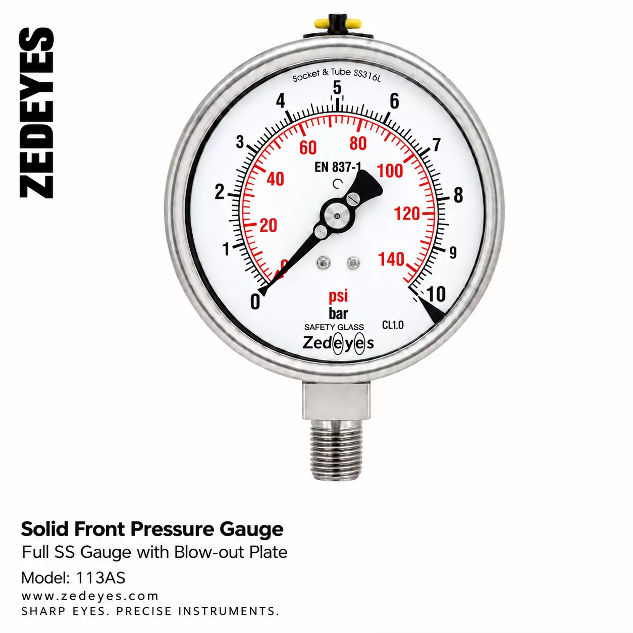 All Stainless Steel Pressure Gauge