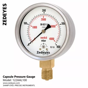 Capsule pressure gauge